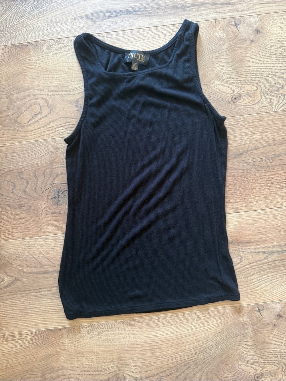 TRUTH Black Ribbed Scoop Neck Tank Top